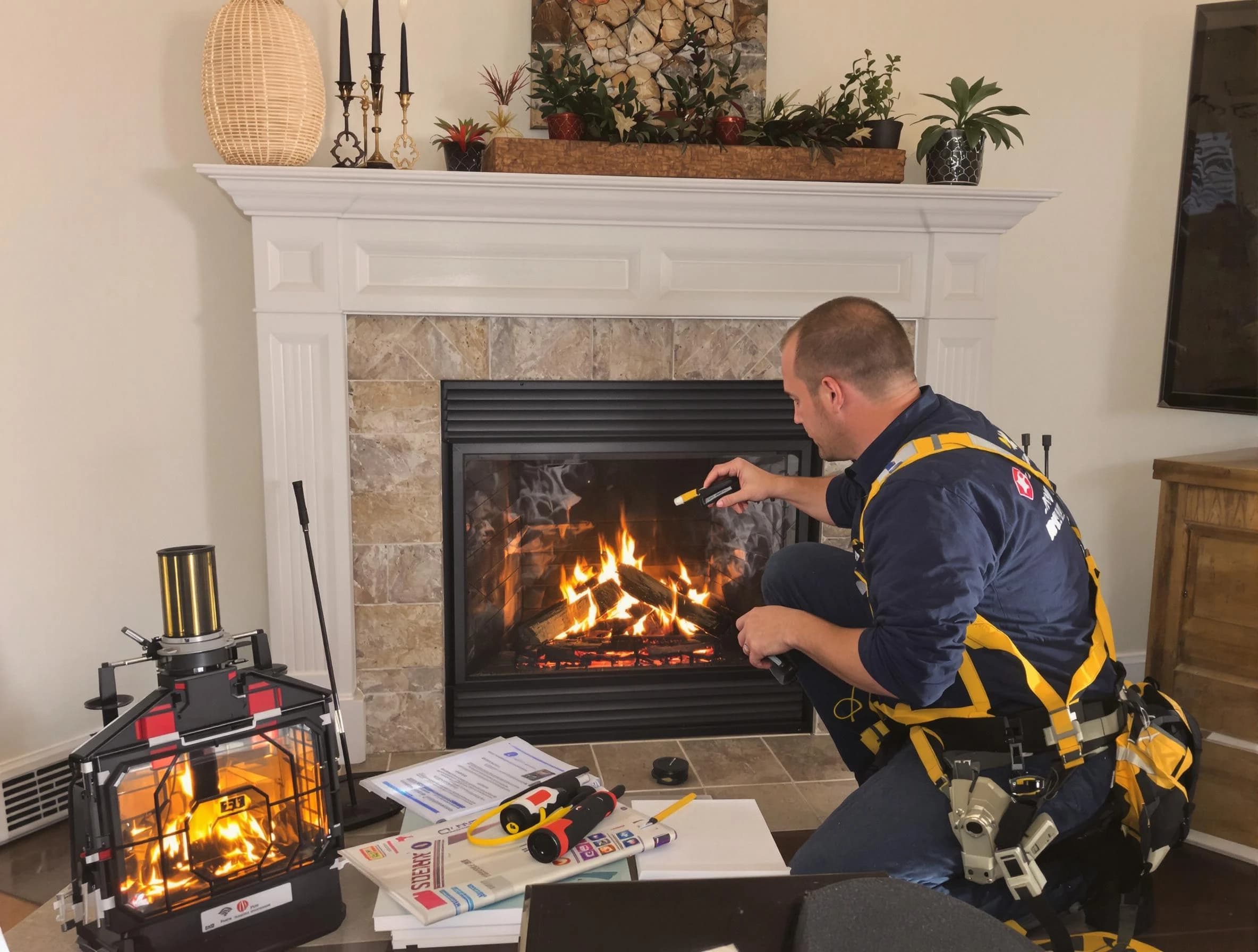 Safety-focused fireplace inspection by Del City Chimney Sweep in Del City, OK