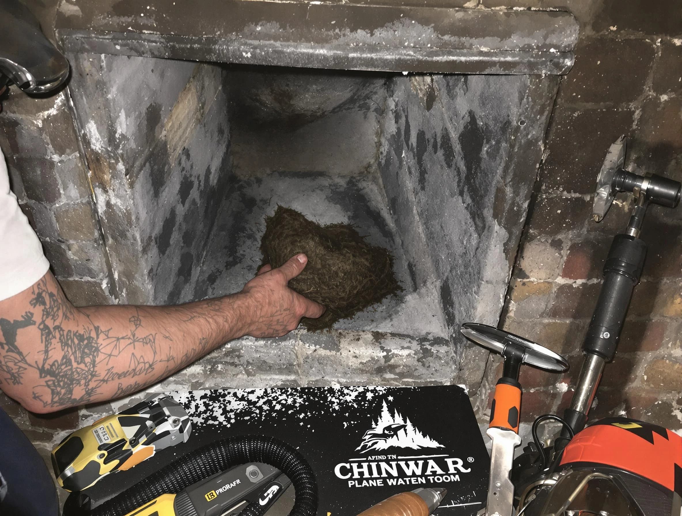 Del City Chimney Sweep safely removing debris and screening chimney in Del City, OK