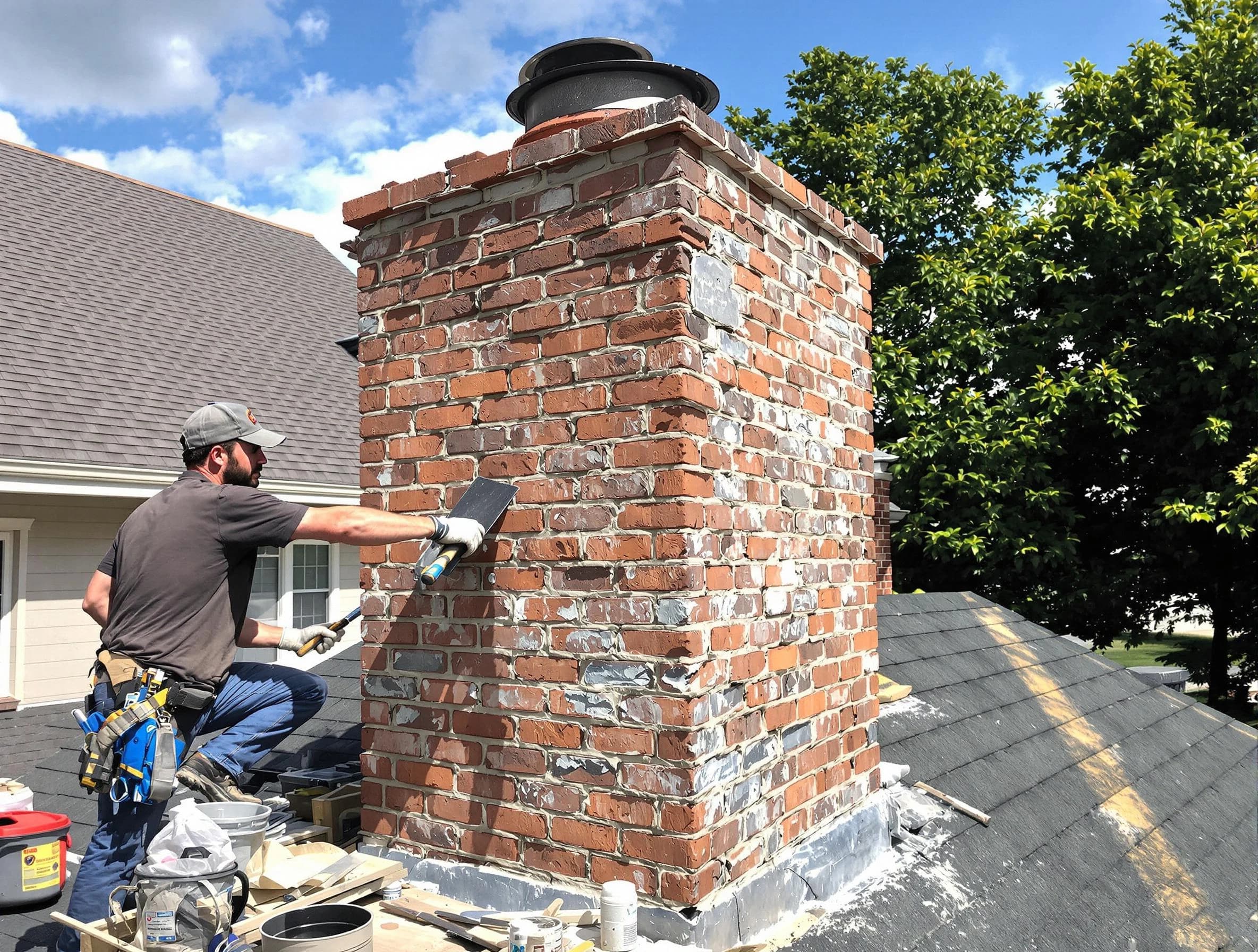 Completed chimney rebuild by Del City Chimney Sweep in Del City, OK