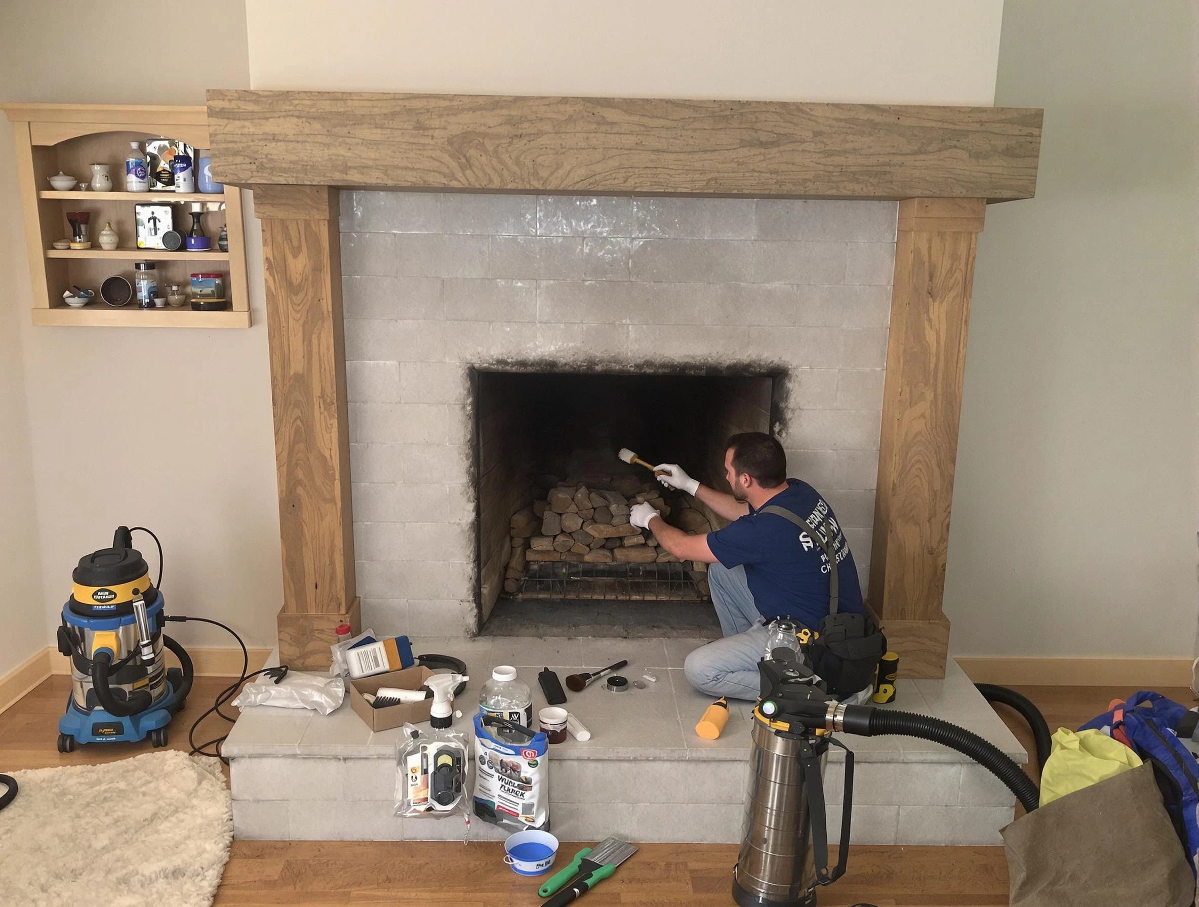 Detailed creosote removal process by Del City Chimney Sweep in Del City, OK