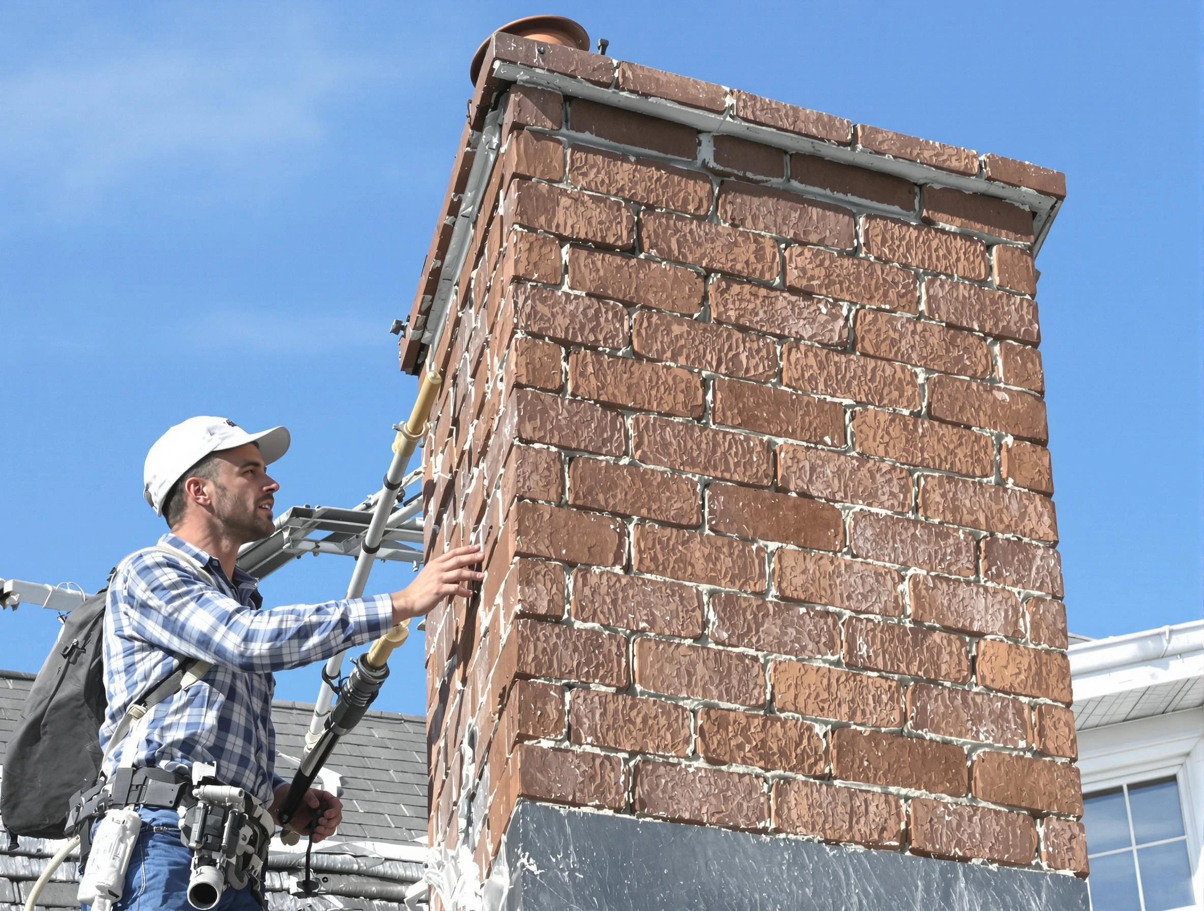 Brickwork for a chimney rebuild by Del City Chimney Sweep in Del City, OK