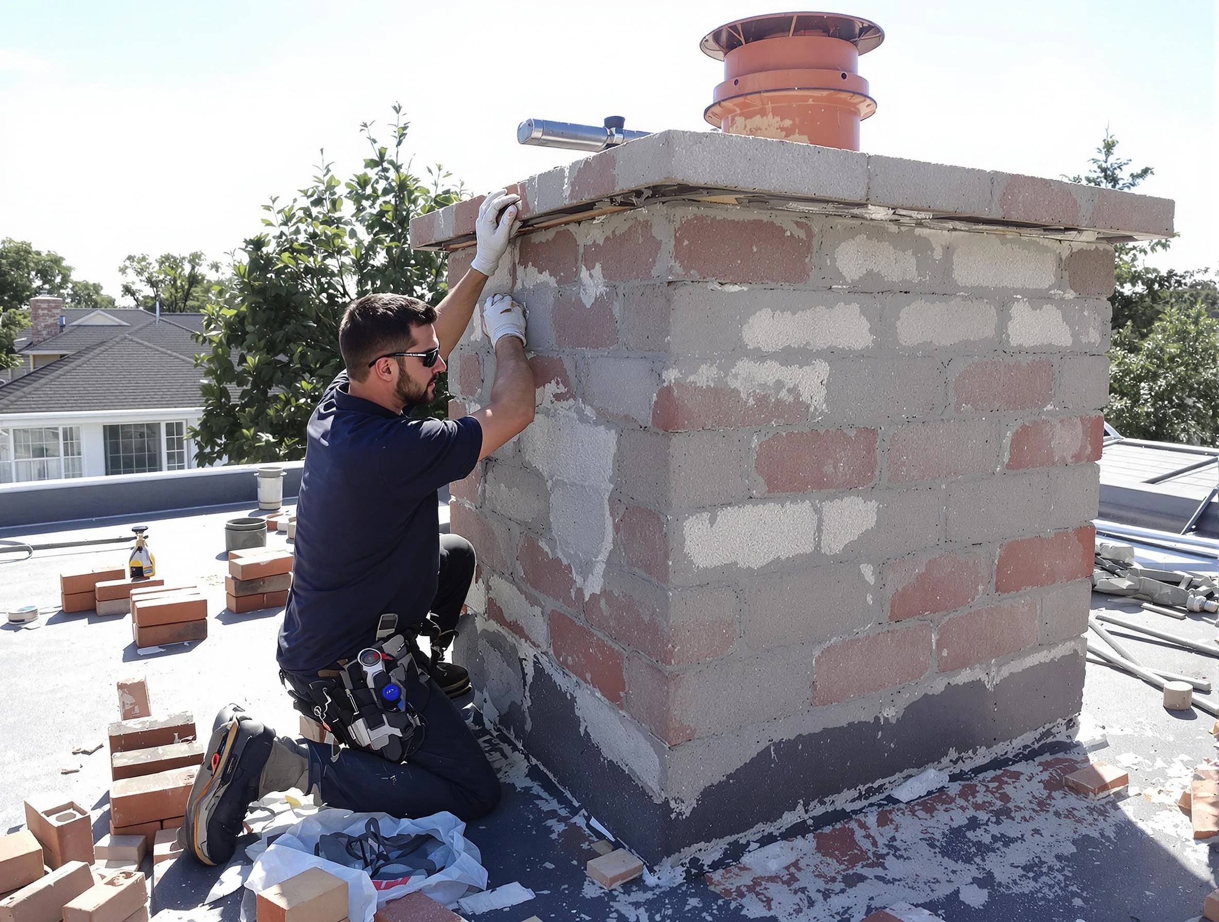 Advanced chimney repair process by Del City Chimney Sweep in Del City, OK