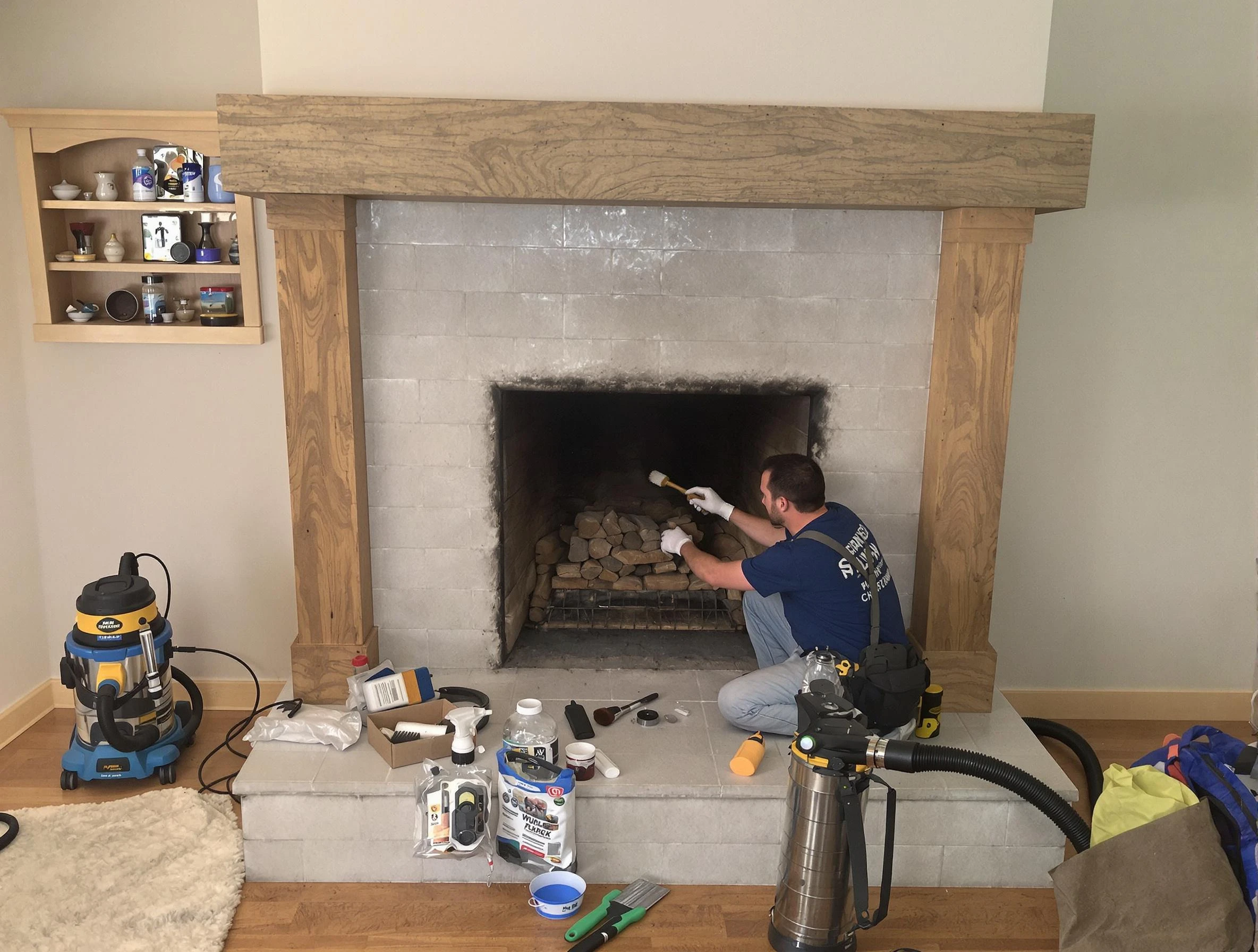 Detailed creosote removal process by Del City Chimney Sweep in Del City, OK